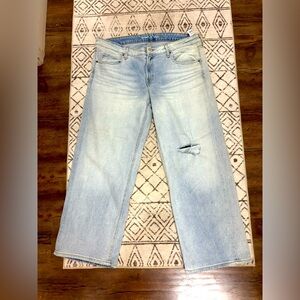 NWT OLD NAVY Size 16P Mid Rise Baggy Wide Leg Jeans Light NEW